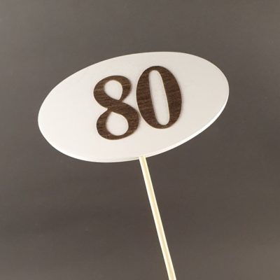 Tabliczka na piku z cyfrą 80