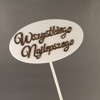 Tabliczka na piku z napisem: Wszystkiego Najlepszego