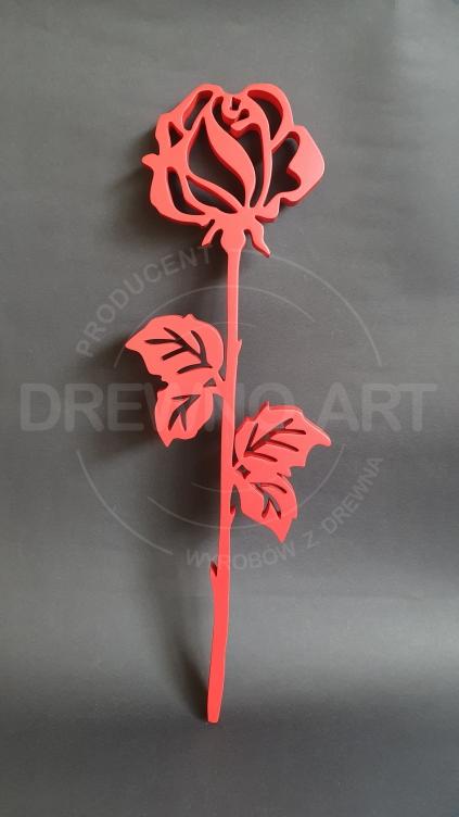 Czerwona róża z litego drewna