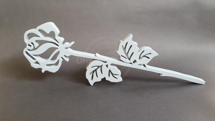 Szara róża z litego drewna