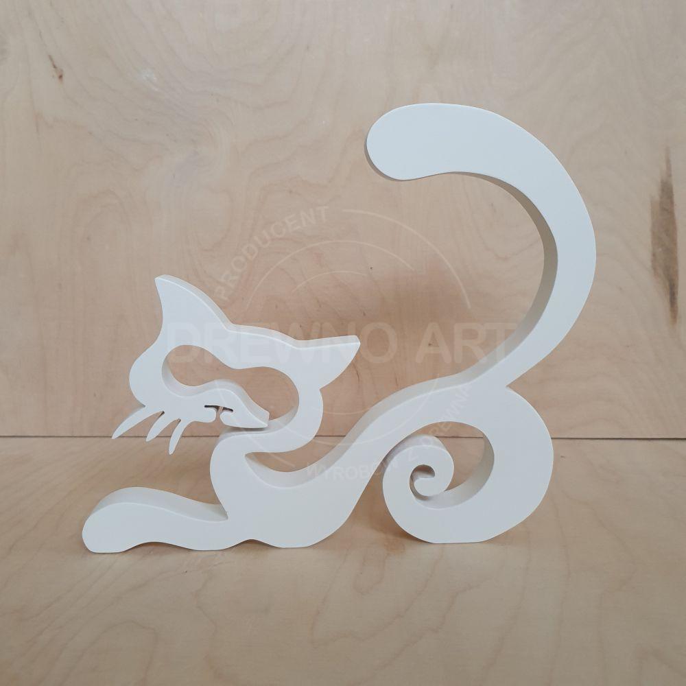 Biały kot z drewna Biały kot z drewna