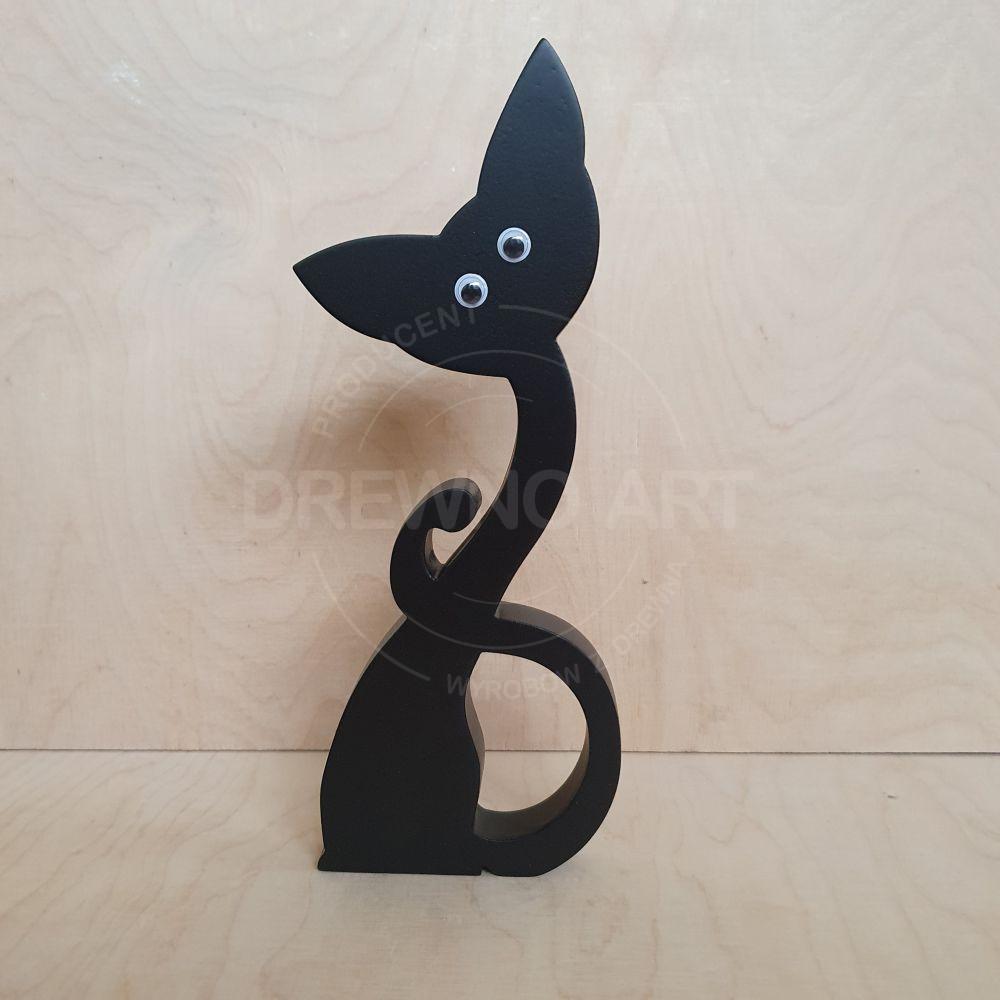 Czarny kot z drewna Czarny kot z drewna