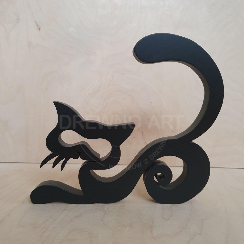 Czarny kot drewniany Czarny kot drewniany